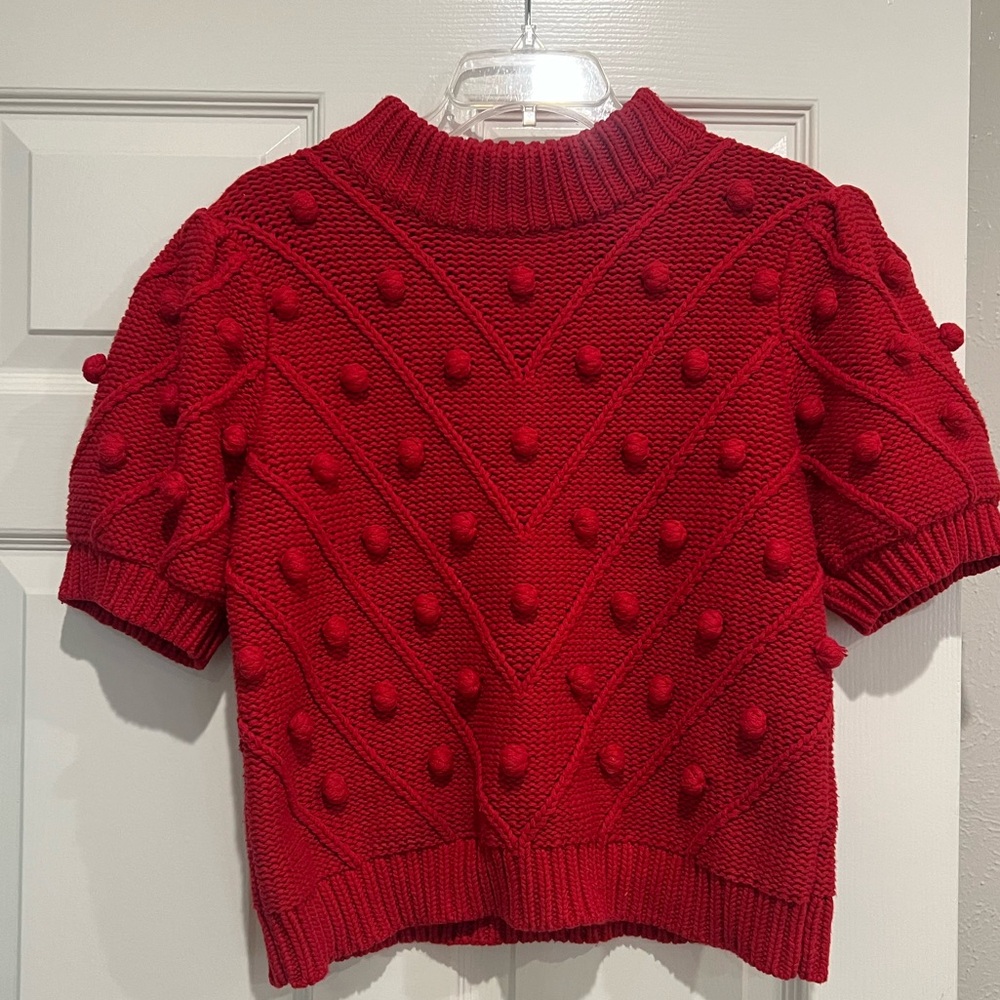 English Factory RED pom pom sweater